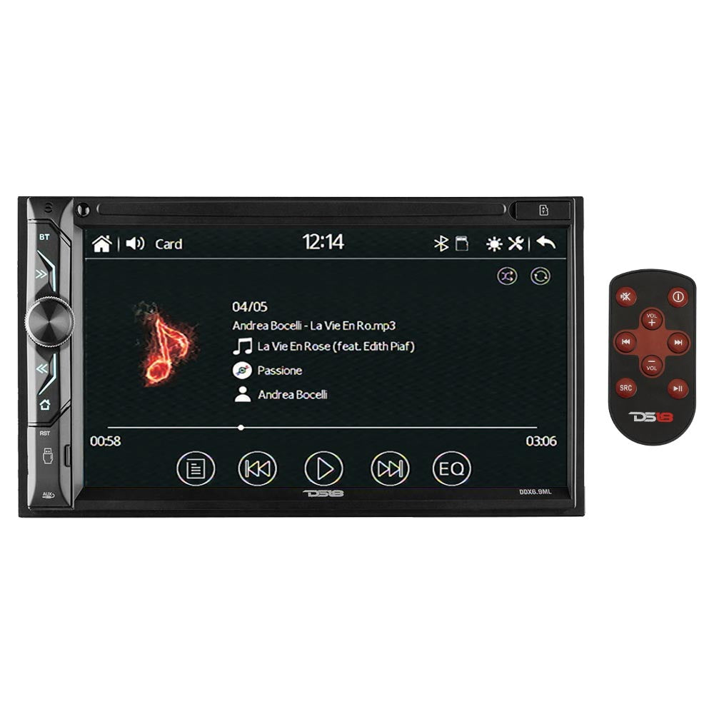 DS18 DDX69ML 6.9-Inch Touchscreen Double DIN Mechless Car Stereo with Bluetooth and Mirror Link