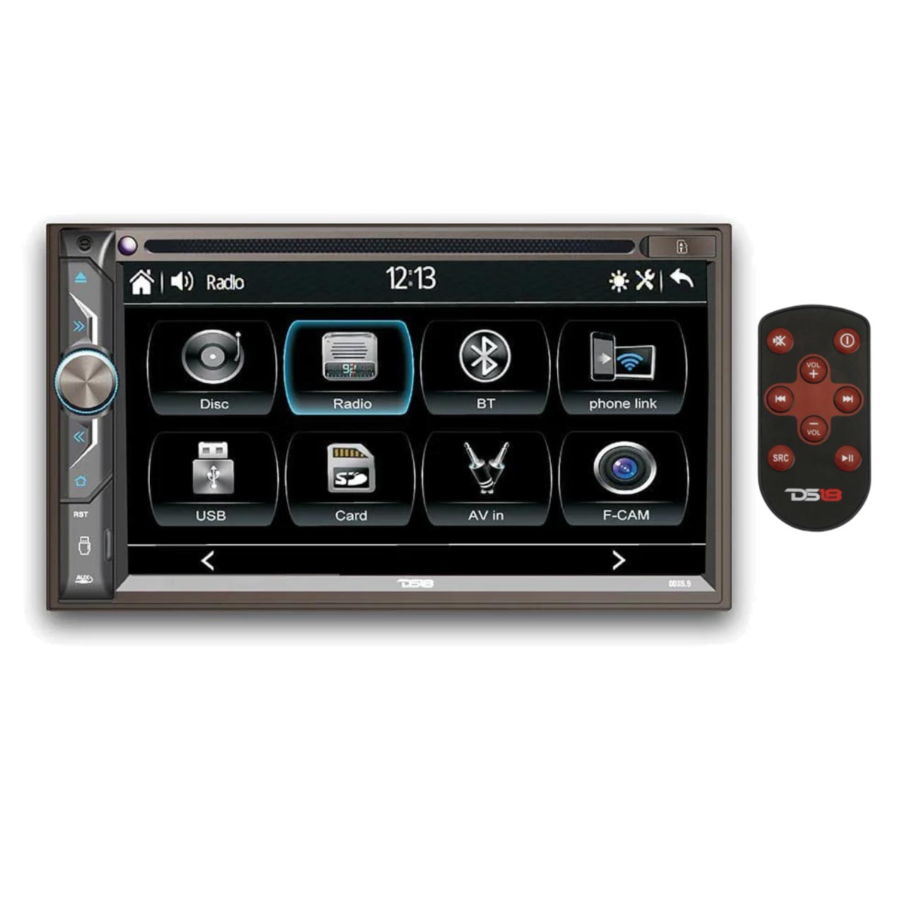 DS18 DDX69 6.9-Inch Touchscreen Double DIN Car Stereo with Bluetooth, DVD, and Mirror Link