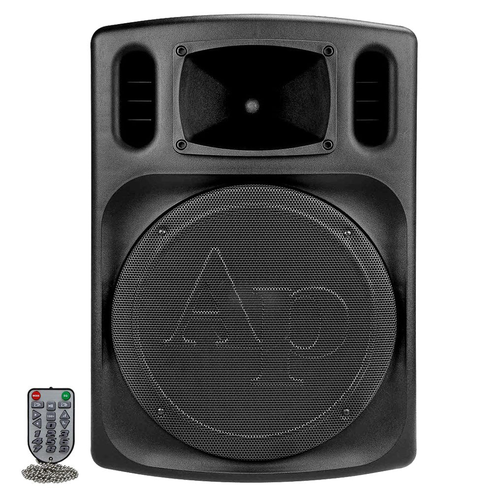 Audiopipe DJAP1580BT 15-Inch Professional Loudspeaker with Bluetooth, FM Tuner, USB & SD Card Support