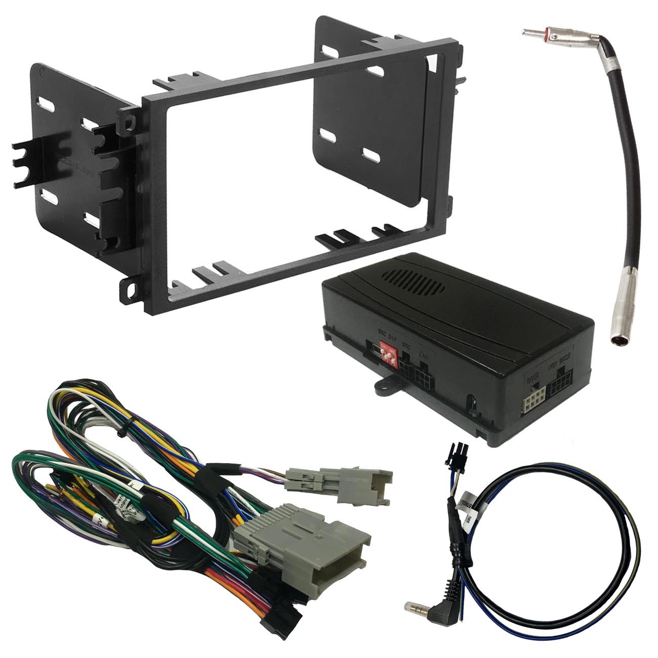 Crux GM Class OnStar Radio Replacement Interface with SWC Retention and Dash Kit - Model DKGM15