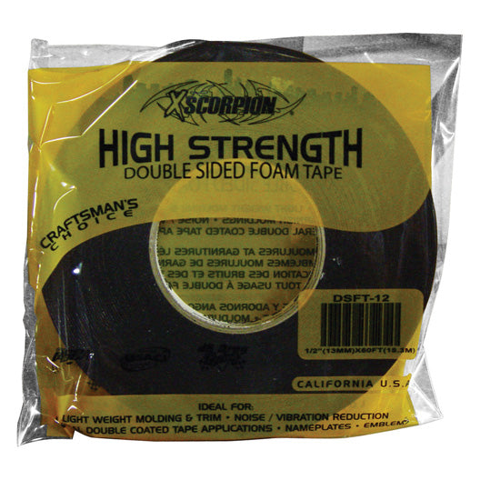 Xscorpion DSFT12 1/2 Inch Double Sided Foam Tape - 60 Feet Roll