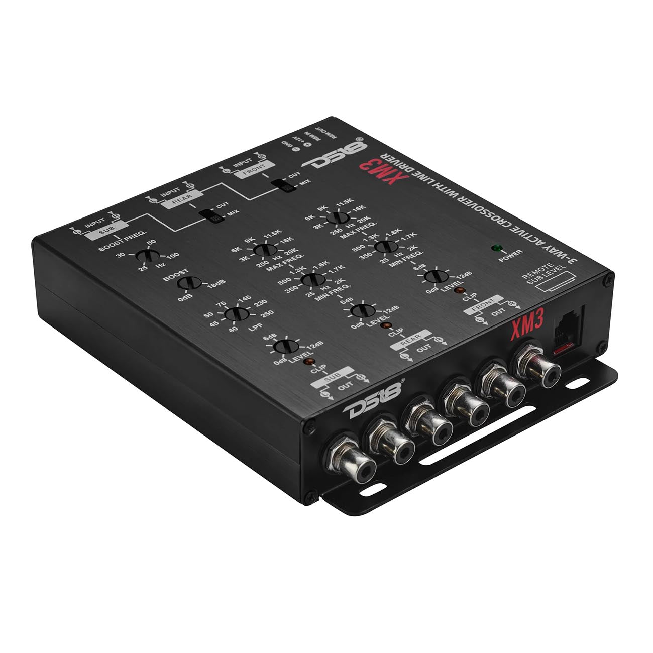 DS18 DSXM3 Electronic 3-Way Crossover with Remote Bass Control