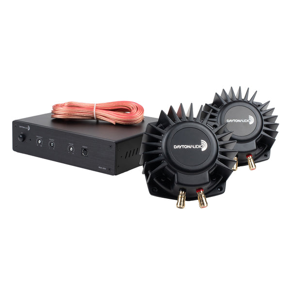 Dayton Audio Bsk2 Dual Bass-shaker Couch Kit With 230-watt-rms Amplifier, 2 Bass Shakers, Remote, And Speaker Wire For Use With Furniture, Bsk2