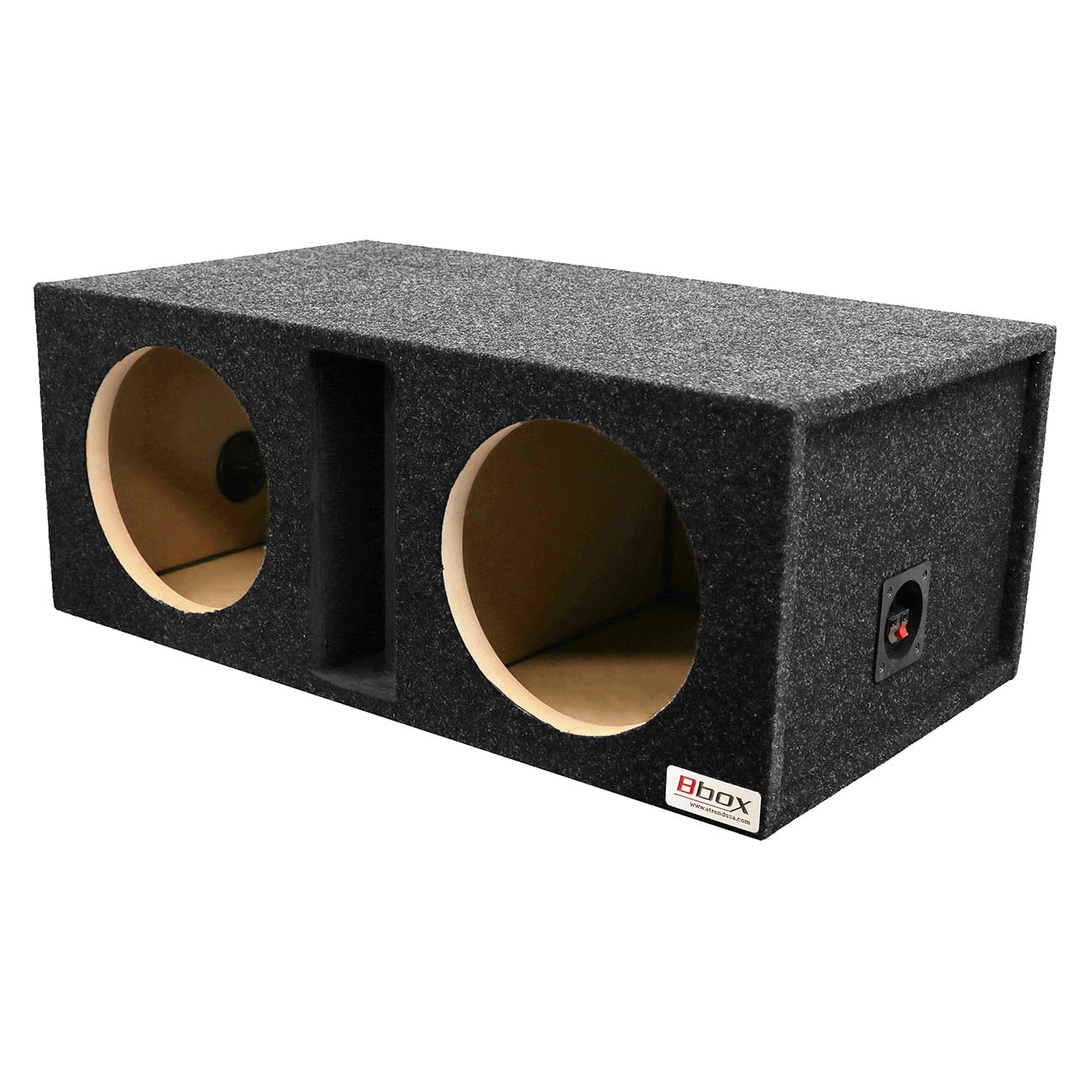 Atrend Pro-Series Dual 10-Inch Vented-Divided Subwoofer Enclosure with Charcoal Carpet Covering