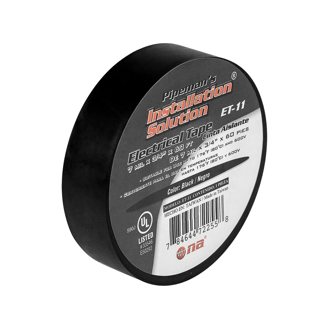 Nippon Black Vinyl Electrical Tape, 10-Roll Pack
