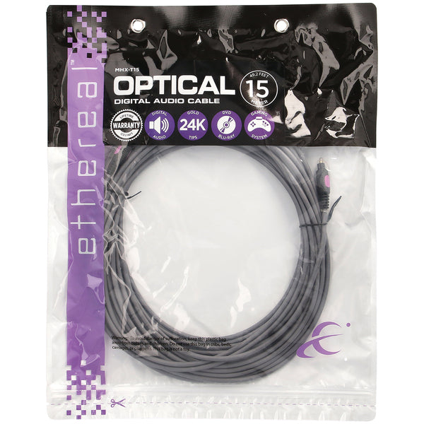 Ethereal Mhx-t15 Mhx Series Toslink Digital Optical Audio Cable, 49.2 Ft.
