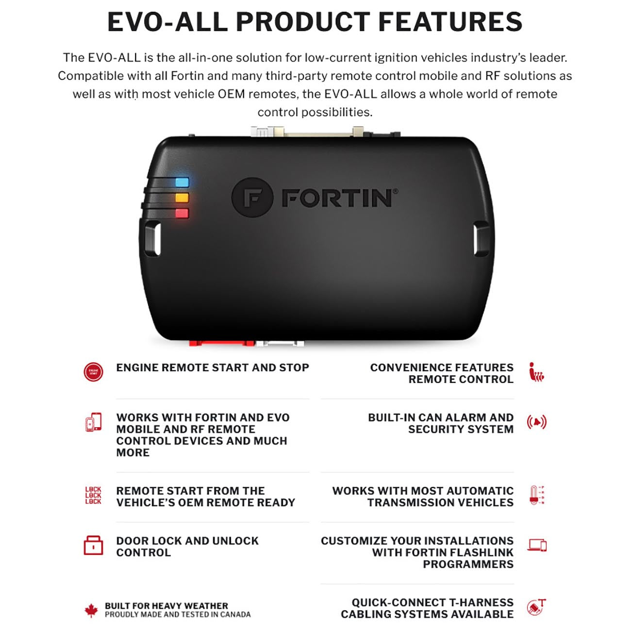 Fortin EVOGMT1 Remote Start Module and T-Harness for 2010-2022 GM Standard-Key Vehicles