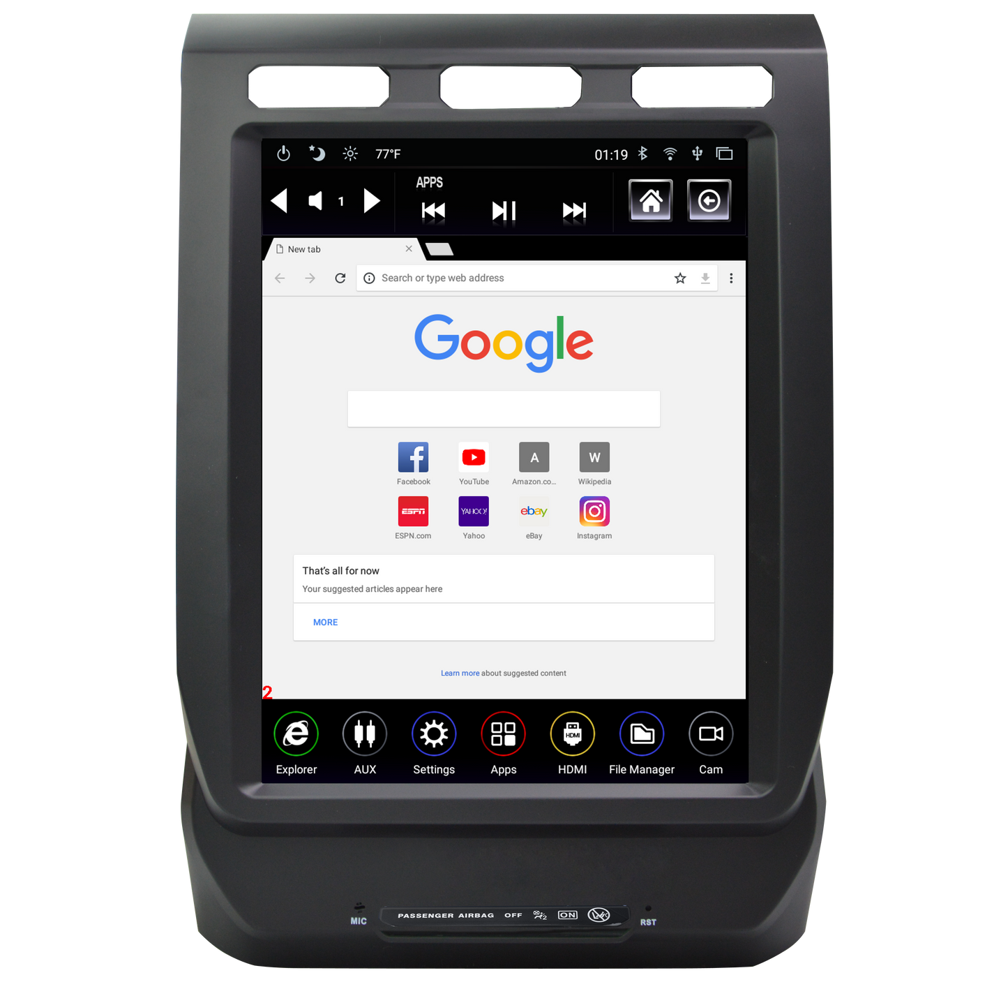 Linkswell 2015-2020 FORD F150/2017-2022 FORD SUPER DUTY GENERATION 4 T-STYLE RADIO - Wireless CarPlay/Android Auto Adapter (NO HDMI INPUT) TS-FDPU12-1RR-4B-(Factory Rework) - View 2