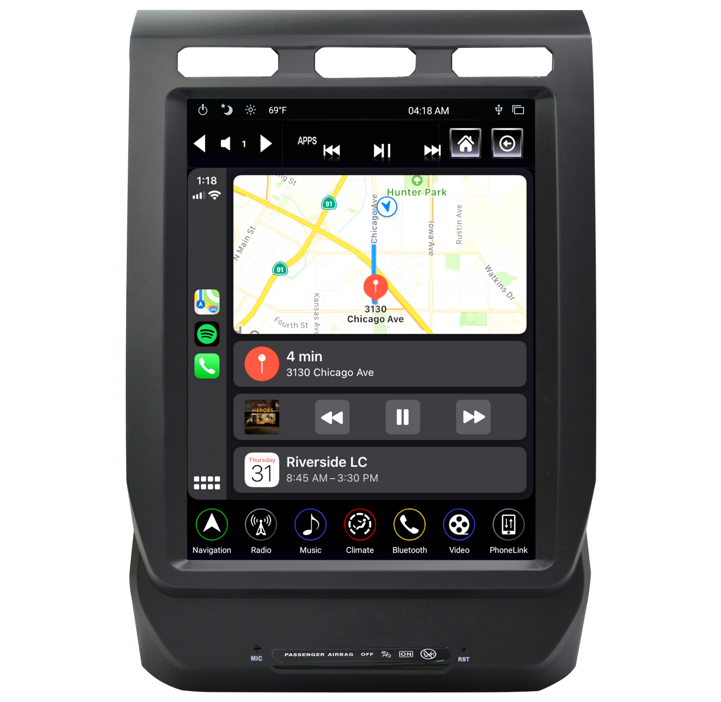 Linkswell 2018-2021 FORD EXPEDITION GENERATION 4 T-STYLE RADIO - Wireless CarPlay/Android Auto Adapter (NO HDMI INPUT) TS-FDED12-1RR-4B (Factory Rework) - View 1