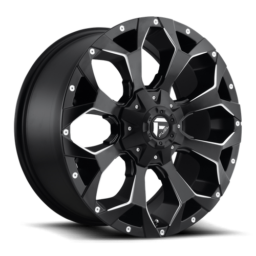 Fuel 1PC D546 Assault 22x10 Matte Black Milled Wheel, 5x4.5/5x5 Bolt Pattern, -18 Offset