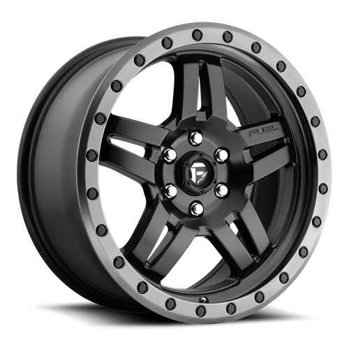 Fuel 1PC D557 Anza 16x8 Matte Black Wheel with Gunmetal Ring, 6x5.5 Bolt Pattern, +1 Offset