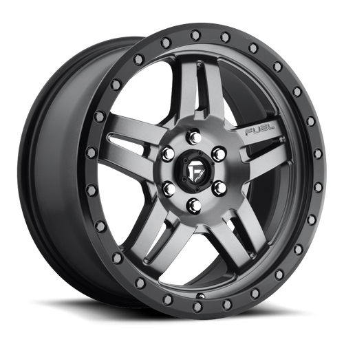 Fuel 1PC D558 Anza 15x8 Wheel, 5x4.5 Bolt Pattern, -18 Offset, Matte Gunmetal Black Bead Ring