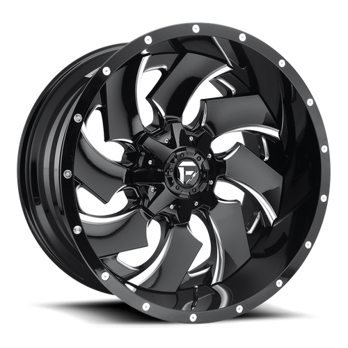 Fuel 1PC D574 Cleaver 20x10 Gloss Black Milled Wheel, 5x4.5/5x5 Bolt Pattern, -18 Offset