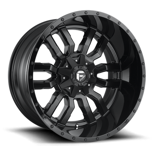 Fuel 1PC D596 Sledge 18x9 8x180 Matte Black Wheel with Gloss Black Lip, +20 Offset