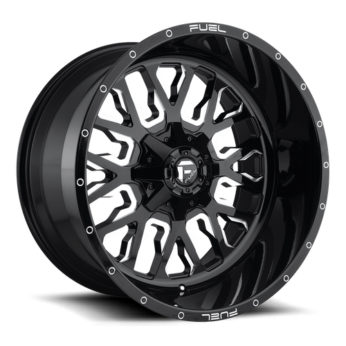 Fuel 1PC D611 Stroke Gloss Black Milled 20-Inch Wheel, 6x135/6x139.7 Bolt Pattern, -19 Offset