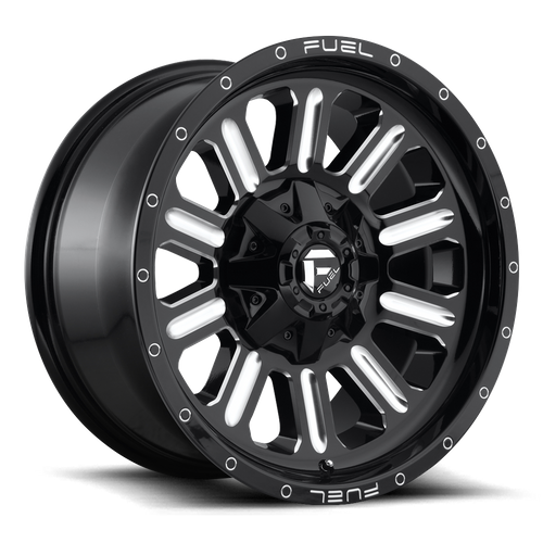 Fuel 1PC D620 Hardline 20x9 Wheel, 8x180 Bolt Pattern, +20 Offset, Gloss Black Milled
