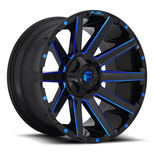Fuel 1PC D644 Contra 20-Inch Gloss Black Wheel with Blue Tint, 5x4.5/5x5 Bolt Pattern, -18 Offset