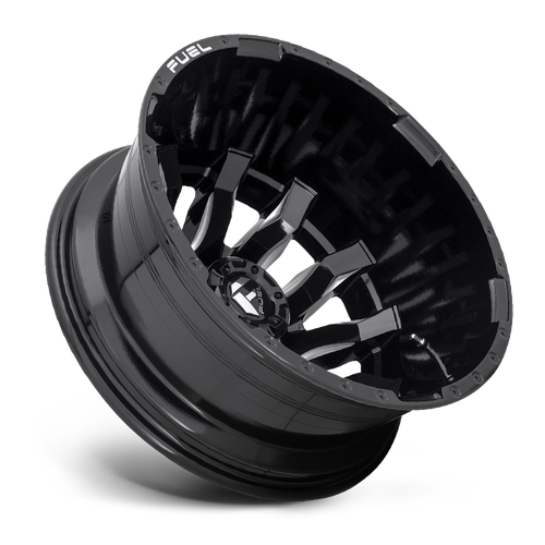 Fuel 1PC D673 Blitz 20-Inch Gloss Black Milled Dually Wheel, 8x6.5 Bolt Pattern