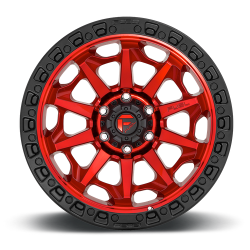 Fuel 1PC D695 COVERT 16x8 Wheel, 6x5.5 Bolt Pattern, Candy Red with Black Bead Ring