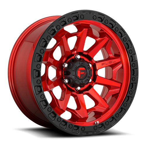 Fuel 1PC D695 COVERT 17x9 Wheel, 5x127 Bolt Pattern, -12 Offset, Candy Red with Black Bead Ring