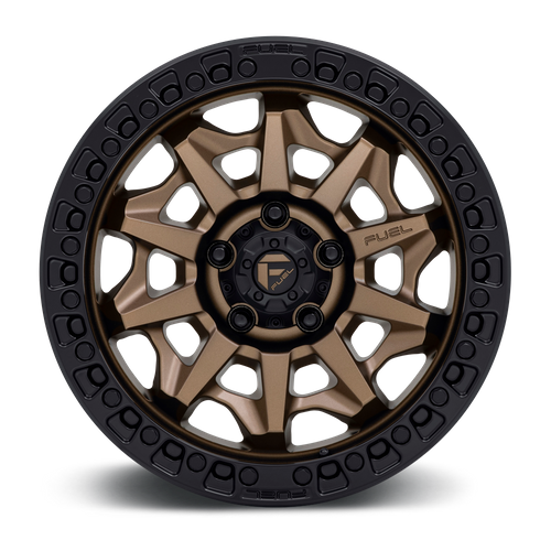 Fuel 1PC D696 COVERT 18x9 Wheel, 8x170 Bolt Pattern, +1 Offset, Matte Bronze with Black Bead Ring