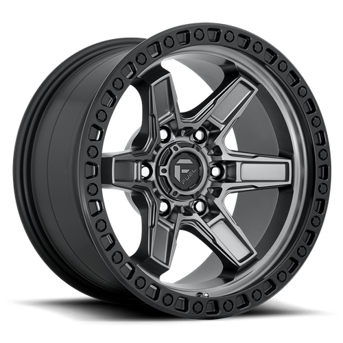 Fuel 1PC D698 Kicker 17-Inch Matte Gunmetal Black Bead Ring Wheel, 6x5.5-Inch Bolt Pattern, -12 Offset