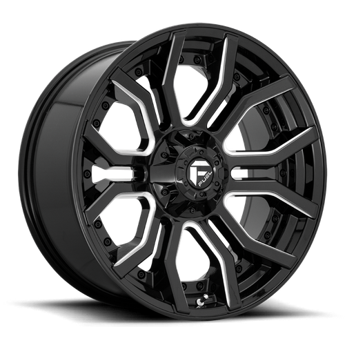 Fuel 1PC D711 Rage 20x9 Gloss Black Milled Wheel, 6x135/6x139.7 Bolt Pattern, +1mm Offset