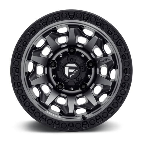 Fuel 1PC D716 COVERT 15x8 Wheel, 5x5.5 Bolt Pattern, -19mm Offset, Matte Gunmetal Black Bead Ring