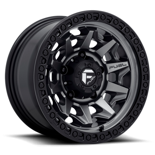 Fuel 1PC D716 COVERT 15x8 Wheel, 5x5.5 Bolt Pattern, -19mm Offset, Matte Gunmetal Black Bead Ring