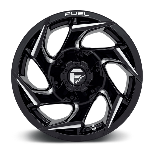 Fuel 1PC D753 Reaction 15x8 Gloss Black Milled Wheel, 5x4.5/4.75 Bolt Pattern, -18mm Offset