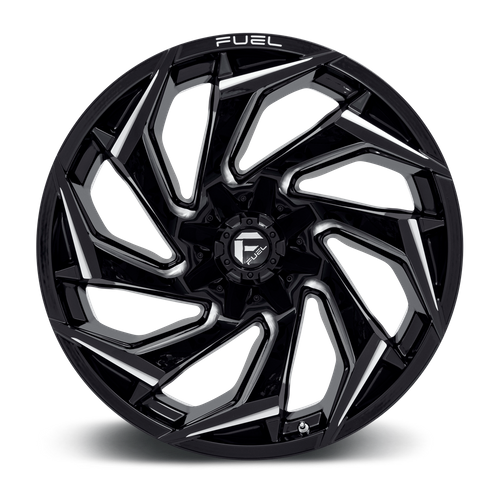 Fuel 1PC D753 Reaction 22x10 Gloss Black Milled Wheel, 6x135/6x139.7, -18mm Offset