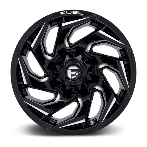 Fuel 1PC D753 Reaction 17x9 Gloss Black Milled Wheel, 5x4.5/5x5 Bolt Pattern, -12mm Offset