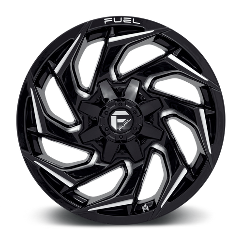 Fuel 1PC D753 Reaction 18x9 Gloss Black Milled Wheel, 8x170 Bolt Pattern