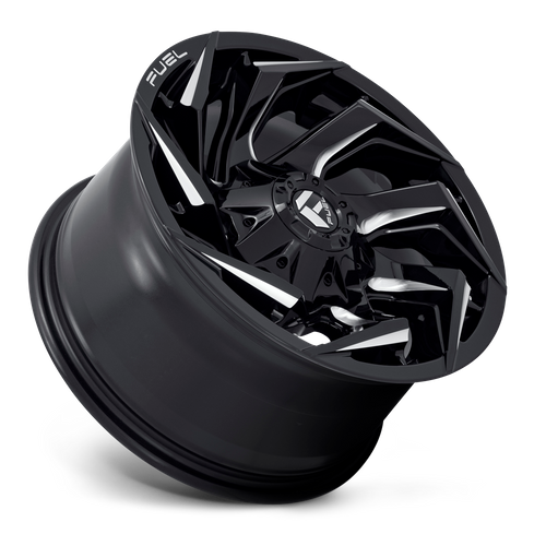 Fuel 1PC D753 Reaction 17x9 Gloss Black Milled Wheel, 5x4.5/5x5 Bolt Pattern, -12mm Offset