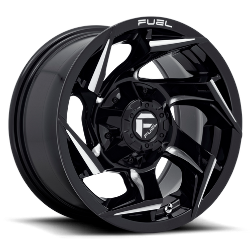 Fuel 1PC D753 Reaction 15x8 Gloss Black Milled Wheel, 5x4.5/4.75 Bolt Pattern, -18mm Offset