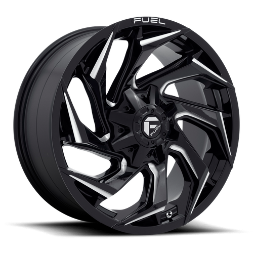 Fuel 1PC D753 Reaction 20x9 Gloss Black Milled Wheel, 6x120 Bolt Pattern, +8 Offset
