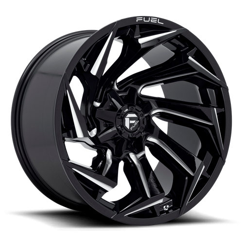 Fuel 1PC D753 Reaction 22x10 Gloss Black Milled Wheel, 6x135/6x139.7, -18mm Offset