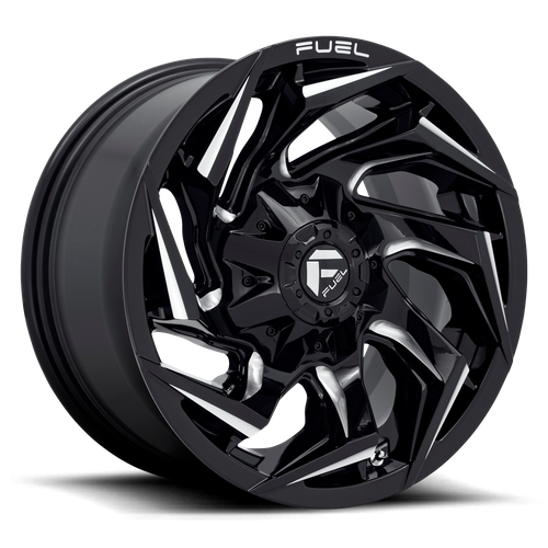 Fuel 1PC D753 Reaction 17x9 Gloss Black Milled Wheel, 5x4.5/5x5 Bolt Pattern, -12mm Offset