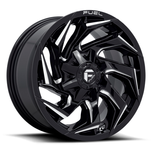 Fuel 1PC D753 Reaction 18x9 Gloss Black Milled Wheel, 5x4.5/5x5 Bolt Pattern, -12mm Offset