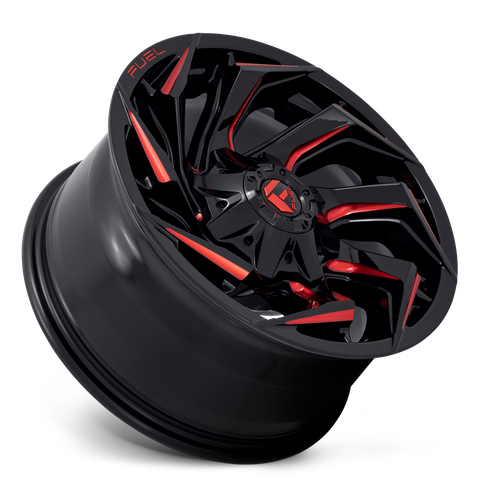 Fuel 1PC D755 Reaction 18x9 8x180 Gloss Black Milled Wheel with Red Tint