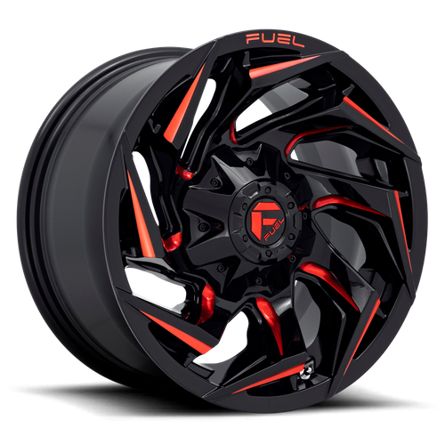 Fuel 1PC D755 Reaction 17x9 Gloss Black Milled Wheel with Red Tint, 5x4.5/5x5 Bolt Pattern, -12mm Offset