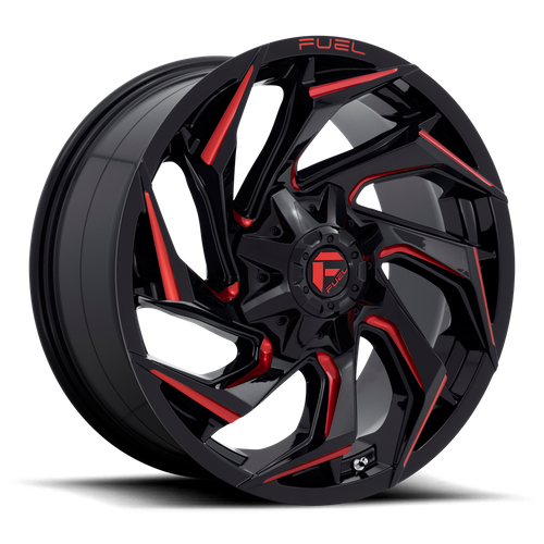 Fuel 1PC D755 Reaction 20x9 Wheel, 6x120 Bolt Pattern, +8 Offset, Gloss Black Milled with Red Tint