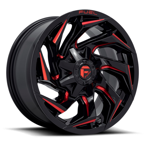 Fuel 1PC D755 Reaction 18x9 8x180 Gloss Black Milled Wheel with Red Tint