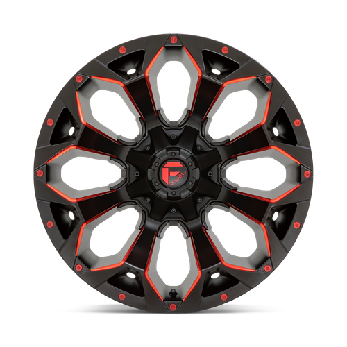 Fuel 1PC D787 Assault 18x9 Matte Black Red Milled Wheel