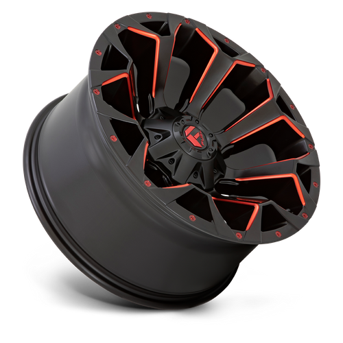 Fuel 1PC D787 Assault 17x9 Matte Black Red Milled Wheel, -12mm Offset