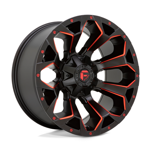 Fuel 1PC D787 Assault 17-Inch Matte Black Red Milled Wheel, 5x4.5/5x5 Bolt Pattern