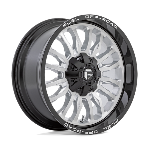 Fuel 1PC D798 ARC 20x10 8x6.5 Brushed Silver Wheel with Milled Black Lip, -18 Offset