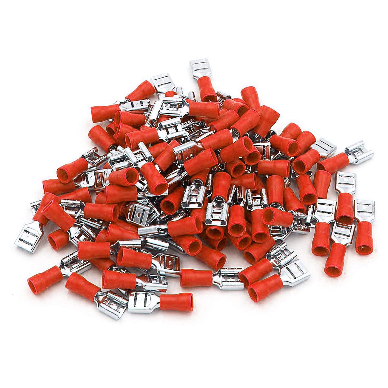 Xscorpion FD250R Female Quick Disconnect for 18-22 Gauge Wires - Red, Pack of 100