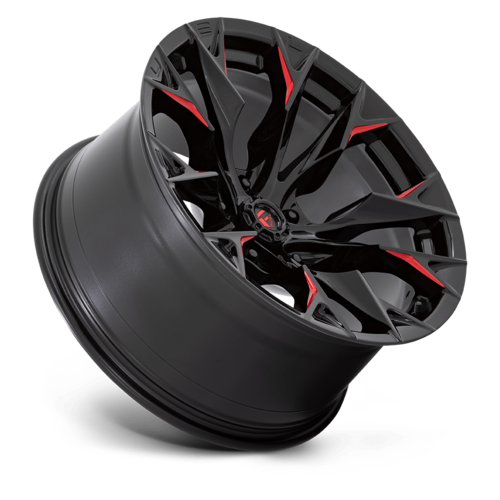 Fuel 1PC D823 Flame 20x10 Gloss Black Milled with Candy Red Wheel, 5x5 Inch Bolt Pattern