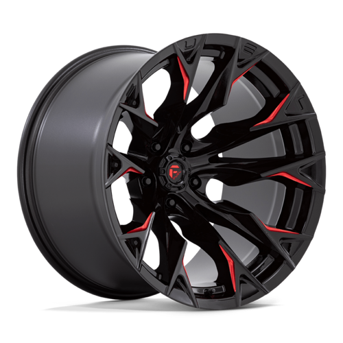 Fuel 1PC D823 Flame 20x12 Wheel, 5x5.0 Bolt Pattern, Gloss Black Milled with Candy Red